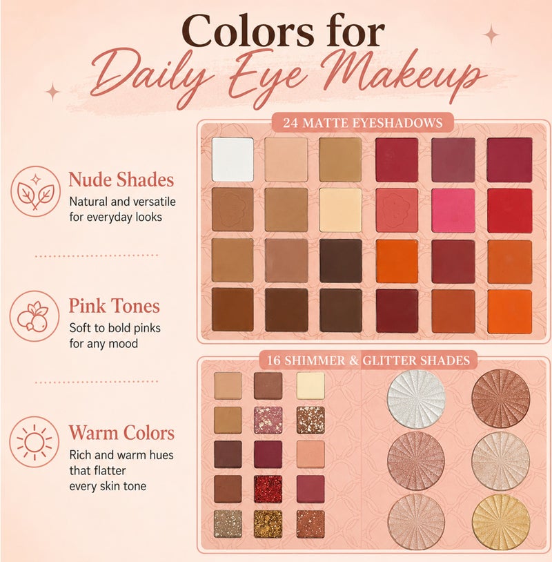 Me Now Eyebrow Powder Makeup Palette Set All-in-One Eye Face Cosmetic Kit with Eyeshadow Highlighter Pressed Powder Shades, Multi Color Brow Makeup Palette Brand: O'CHEAL - Image 4