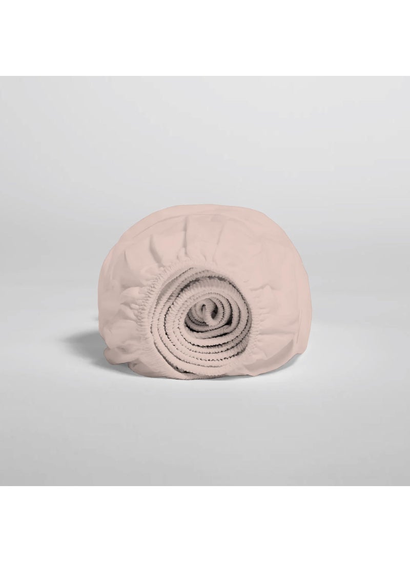 SUPREME ELEGANCE 100% Cotton Twin Soft Pink Fitted Sheet Only  Back to School College Essentials Fitted Sheet (39 W x 75 L)  Lightweight  Highly Breathable  Cool & Crisp  17"" Deep Pocket Soft Pink Bed Sheets  - Image 2