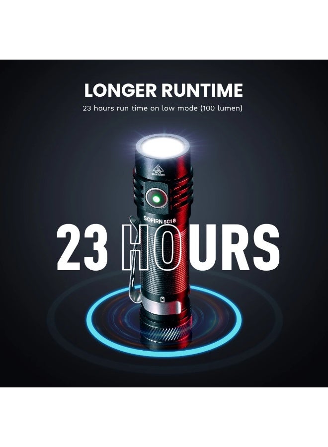 Sofirn SC18 USB Type C Rechargeable Flashlight, Super Bright Small Light for Emergency, 20W High-Power SST-40 LED. - Image 3