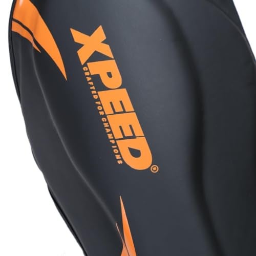 XPEED XP1806 Shin Pad/Shin Guard for Men and Women | Training Practice and Sports | Ultra Light Weight Shinguard with Ankle Adjustable | Hook and Loop Closure System (L, Orange) - Image 5