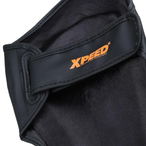 XPEED XP1806 Shin Pad/Shin Guard for Men and Women | Training Practice and Sports | Ultra Light Weight Shinguard with Ankle Adjustable | Hook and Loop Closure System (L, Orange) - Image 2