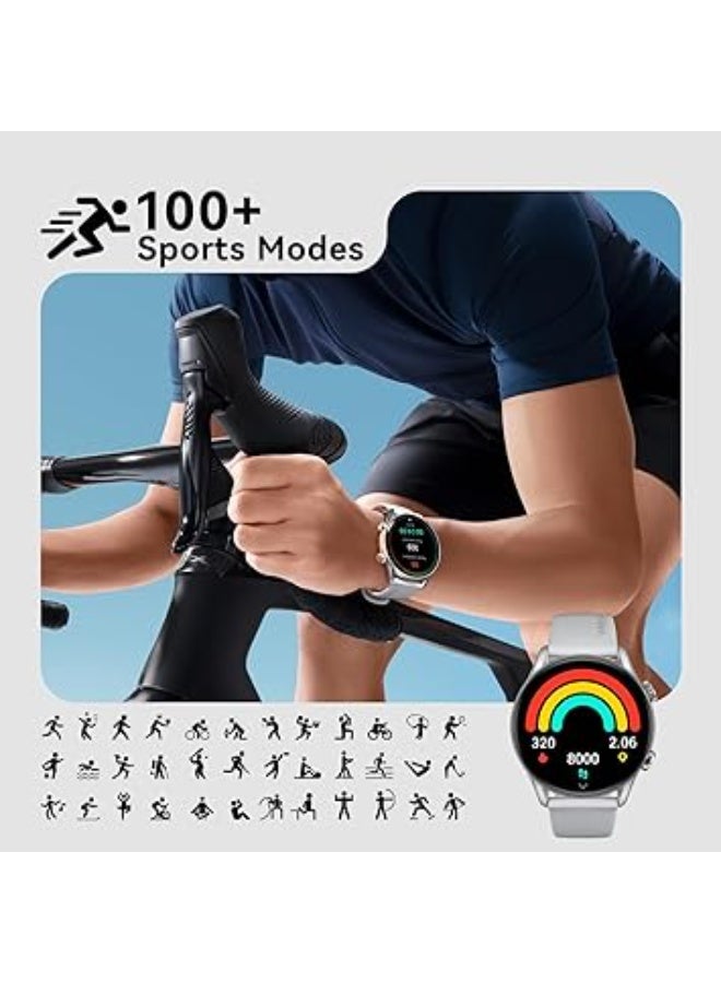 Weofly Spirit 2 Smartwatch – 1.39″ HD Display, IP68 Waterproof Fitness Tracker, 100+ Sports Modes, Heart Rate & Sleep Monitoring, Long Battery Life, iOS & Android Compatible - Silver - Image 3