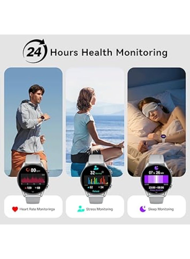 Weofly Spirit 2 Smartwatch – 1.39″ HD Display, IP68 Waterproof Fitness Tracker, 100+ Sports Modes, Heart Rate & Sleep Monitoring, Long Battery Life, iOS & Android Compatible - Silver - Image 5