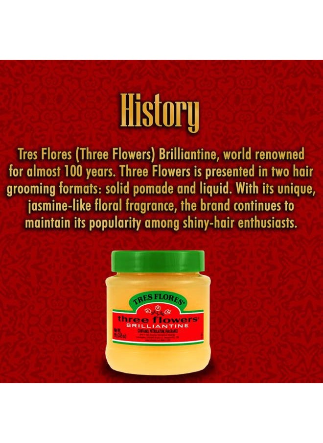 Three Flowers - Solid Brilliantine Pomade, Men Hair Styling, 2 pack - Image 1