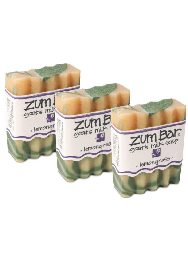 Indigo Wild Zum Bar Goats Milk Soap  Lemongrass  3 oz 3 Pack 