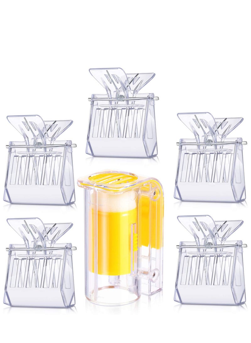 Generic 5 Pieces Plastic Bee Queen Clips Transparent Bee Cages with Queen Bee Marking Bottle for Beekeepers Mark Tool(1 pcs Marker Bottle +5 pcs Clip) - Image 1