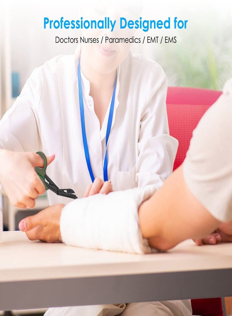 Captaintech Trauma Scissors Medical Scissors with Carabiner, 2PCS 7.5" Bandage Nursing Scissors, Premium Fluoride-Coated Surgical Scissors for Nurses, Doctors, Nursing Students, First Aid, EMT EMS - Image 2