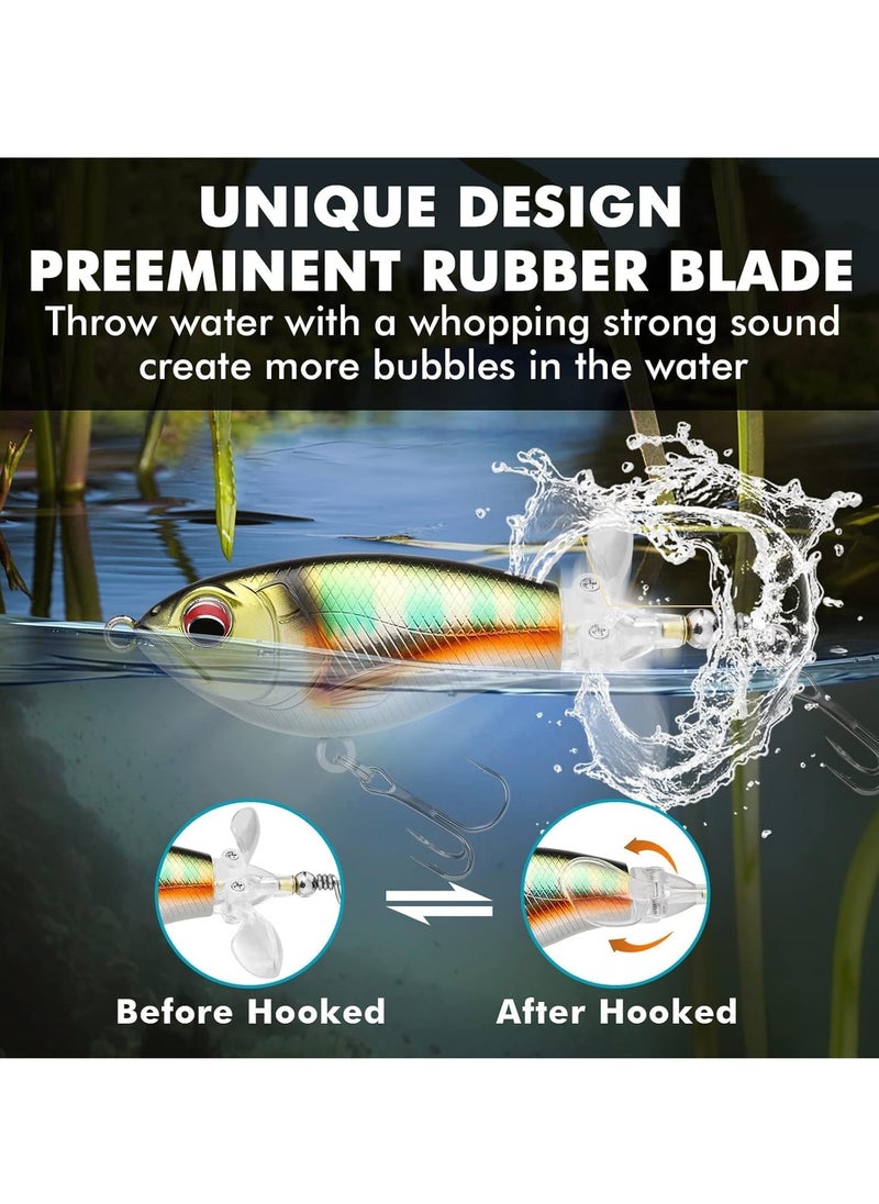 Excefore Water Fishing Lures with BKK Hooks, Whopper Fishing Lure for Freshwater or Saltwater, Floating Lure for Bass Catfish Pike, Fishing Wobble Surface Bass Baits Teasers Fishing Gifts for Men  - Image 3