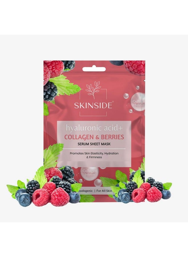 Skinside - Serum Sheet Mask For Glowing Skin With Hyaluronic Acid | Face Mask Sheets Combo For | Hydrating | Tan & Blackheads Removal | Instant Brightening | Pore Reduction | Fairness | Skin Tightening (3, Rice & Matcha Tea | Collagen & Berries | Retinol & Niacinamide) - Image 1