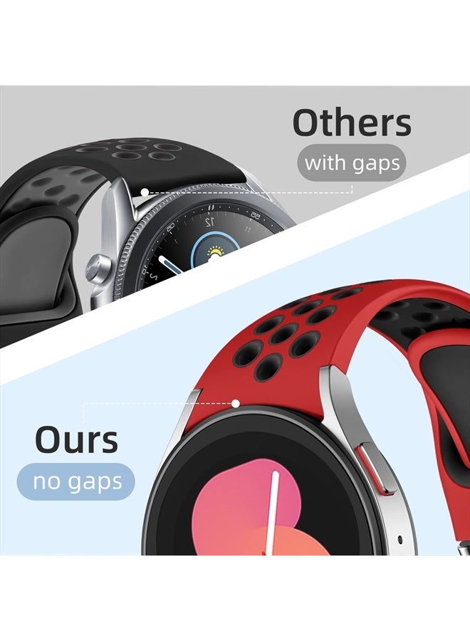 DAQIN 6 PACK No Gap Bands Only Compatible with Samsung Galaxy Watch 5 Band/Galaxy Watch 4 Band 40mm 44m/Galaxy Watch 5 Pro Band 45mm/Watch 4 Classic Band, 20mm Soft Silicone Sport Bands for Women & Men - Image 5