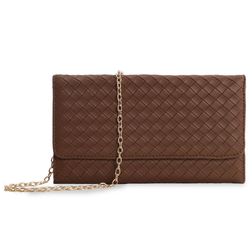 U+U Crossbody Bags for Women, Small Leather Bag with Removable Chain, Card Slots & Phone Pocket - Lightweight Purse Wallet (Brown) - Image 1