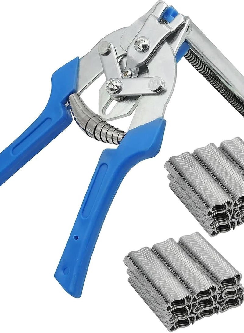 GGOOT DIY Hand Tools Hardware Type M Nail Ring Pliers with 1200 m Nails Rapid Fence Pliers with Plastic Handle Wire Fixing Pliers Fence Clips Pliers Fence Maintenance Welding Hand Tool 