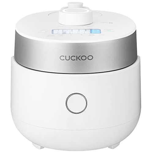 Cuckoo طباخ الأرز كوكو توأم ضغط 3 أكواب غير مطبوخة / 6 أكواب مطبوخة بتقنية التسخين بالحث، 15 وضعية قائمة مع دليل صوتي، صانع أرز صغير متعدد الاستخدامات وطباخ ضغط (CRP-MHTR0309FW) - Image 1