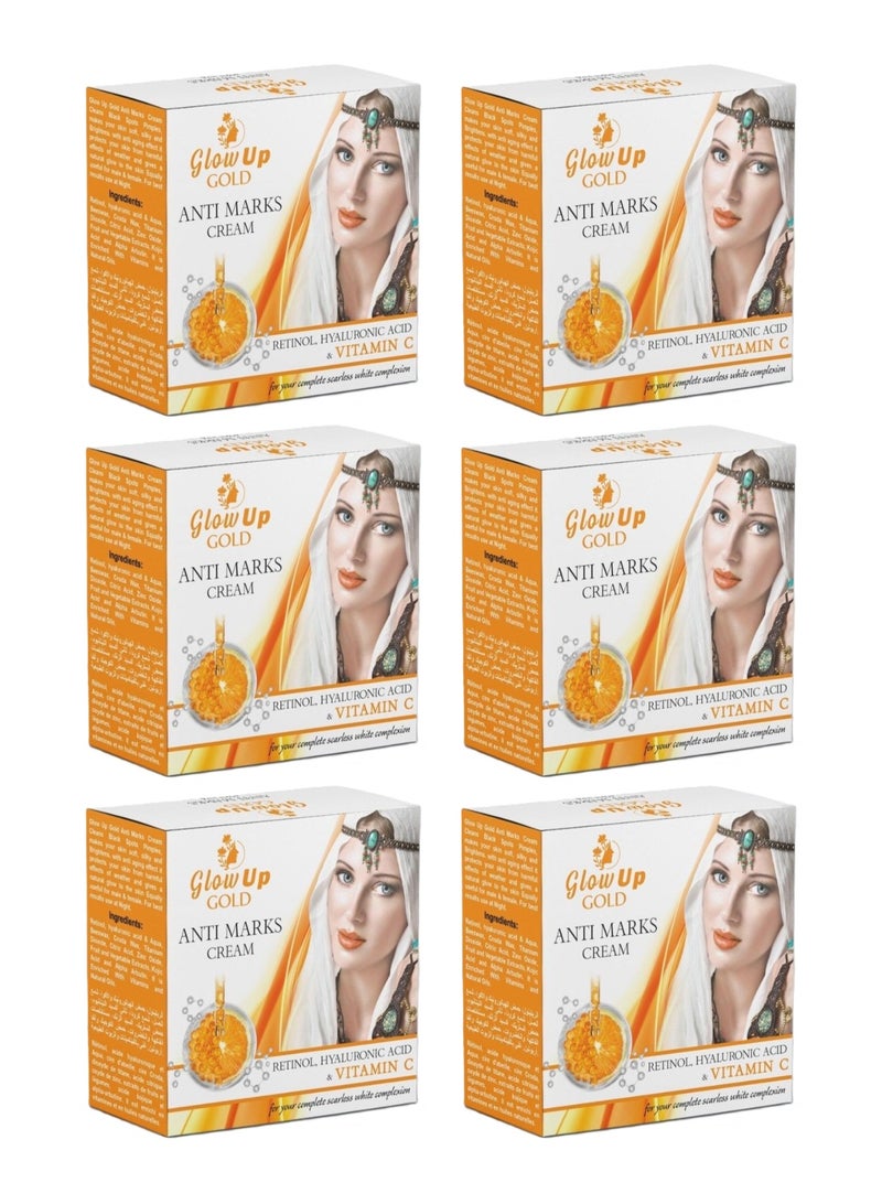 Glow up Gold Anti Marks face cream with retinol, Hyaluronic acid and Vitamin c - Pack of 6