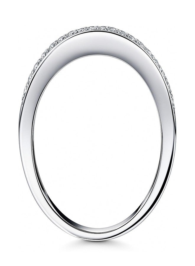 بيركيل خواتم بيريكل من الفضة الإسترلينية، خاتم نصف دائرة منحني قابل للتكديس للنساء، مرصع بأحجار الزركونيا المكعبة المستديرة. - Image 4