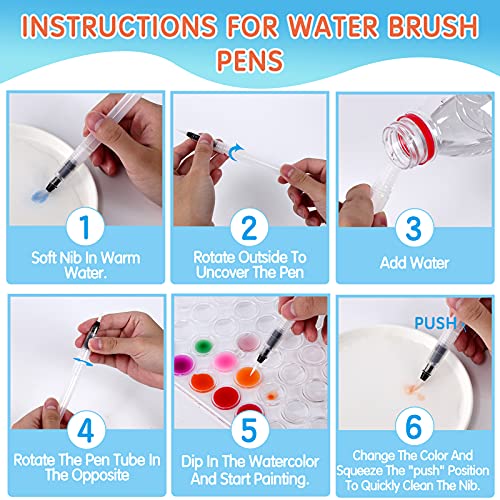 Blablaovy Watercolor Paint, 48 Colors Washable Paint Set, 6 Brush, 6 Refillable Water Brush Pen, Drawing Pad, Palette, Painting sets for Artists Beginners Adult, Water Color Paint Sets for Kids - Image 5