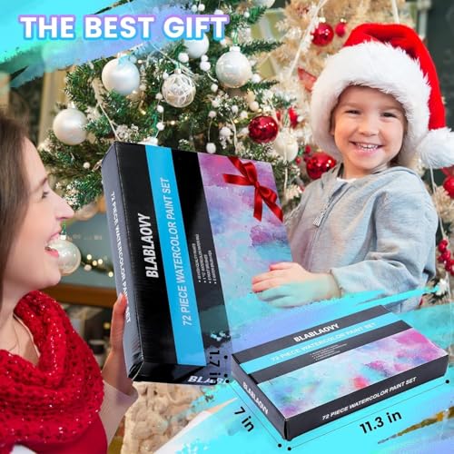 Blablaovy Watercolor Paint, 48 Colors Washable Paint Set, 6 Brush, 6 Refillable Water Brush Pen, Drawing Pad, Palette, Painting sets for Artists Beginners Adult, Water Color Paint Sets for Kids - Image 3