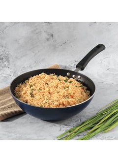 VINOD Vinod Zest Aluminium Non Stick Wok- 3 Litre, 26 Cm | 3Mm Thick | 3 Layer Coating | Bakelite Handle | Chinese Wok Pan | Scratch Proof | 1 Year Warranty, Blue  - Image 4