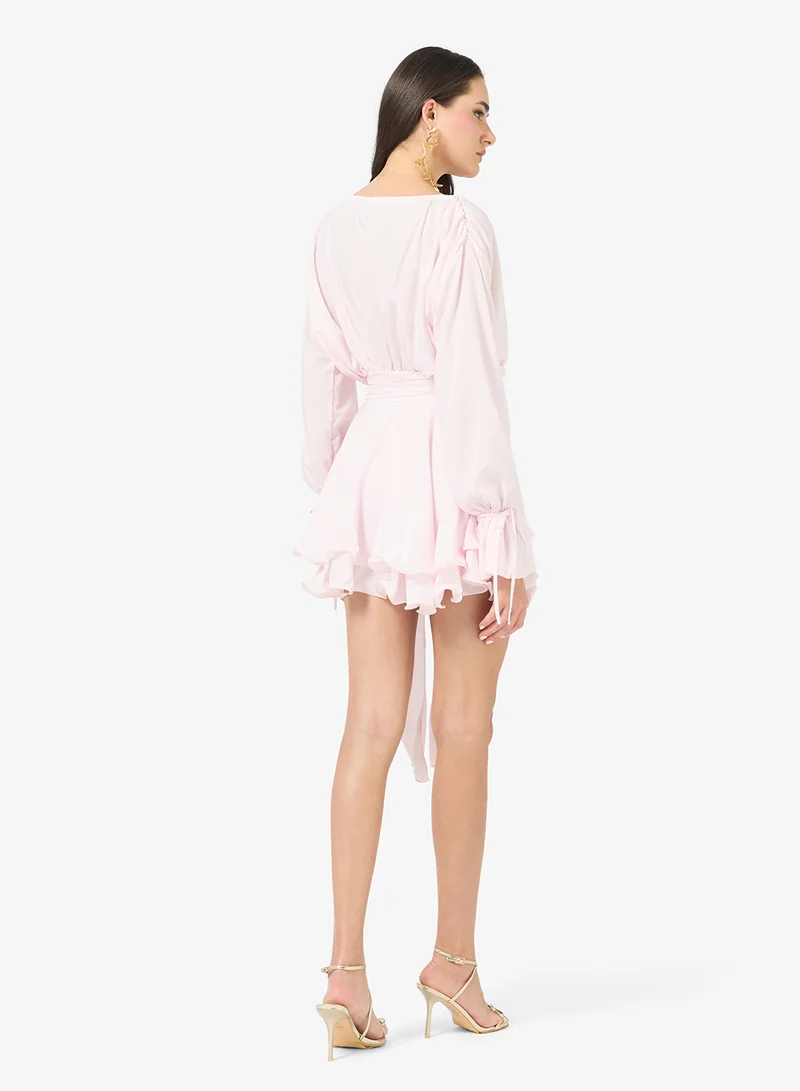 Ginger Gather Detail Dress with Crosage