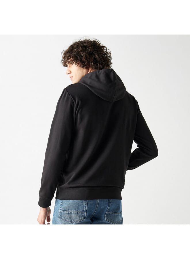 Starter Logo Print Hoodie with Long Sleeves and Kangaroo Pocket