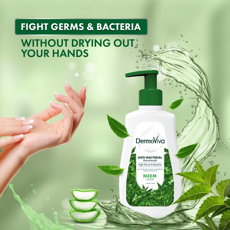 Dermoviva Anti-Bacterial Hand Wash with Neem and Aloe - 200ml - Image 2