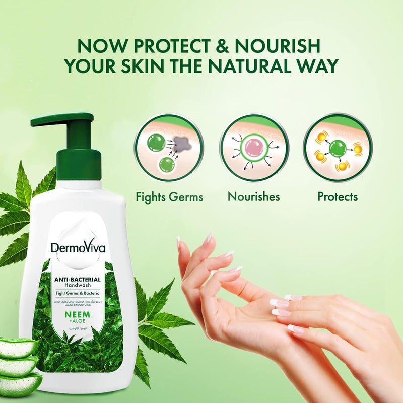 Dermoviva Anti-Bacterial Hand Wash with Neem and Aloe - 200ml - Image 3