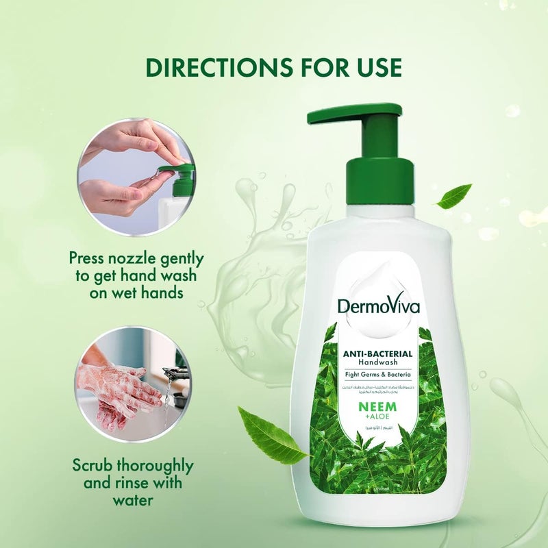Dermoviva Anti-Bacterial Hand Wash with Neem and Aloe - 200ml - Image 5