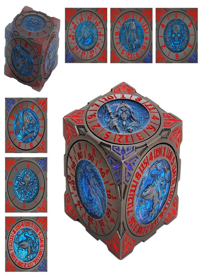 EZUO Spinner DND Dice, Rotating Metal Dice Set with 3D Relief Design, Cool Premium Polyhedral RPG Dice for Tabletop Games & Dungeons & Dragons Players(Black Nickel Red) - Image 1