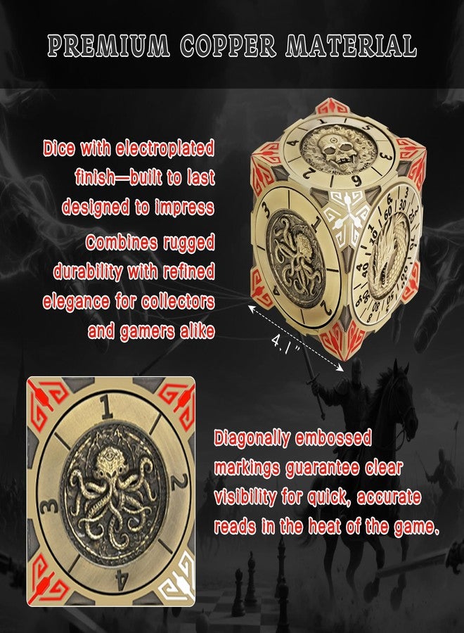 EZUO Spinner DND Dice, Rotating Metal Dice Set with 3D Relief Design, Cool Premium Polyhedral RPG Dice for Tabletop Games & Dungeons & Dragons Players(Black Nickel Red) - Image 5