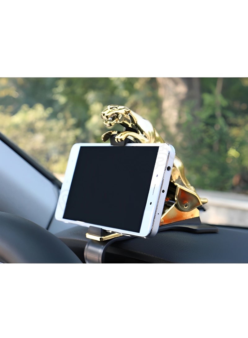 REOCLE Car-used Phone Holder in Leopard Shape 360° Rotatable and Ventilated Car Mobile Phone Holder with One-button Release Suitable for All iPhone & Android - Image 5