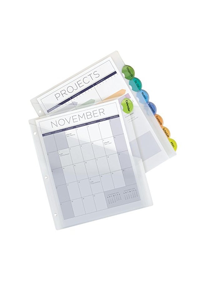 Avery Plastic 8-Tab Binder Dividers with Pockets, Style Edge Insertable Multicolor Tabs, 1 Set (11293) - Image 2