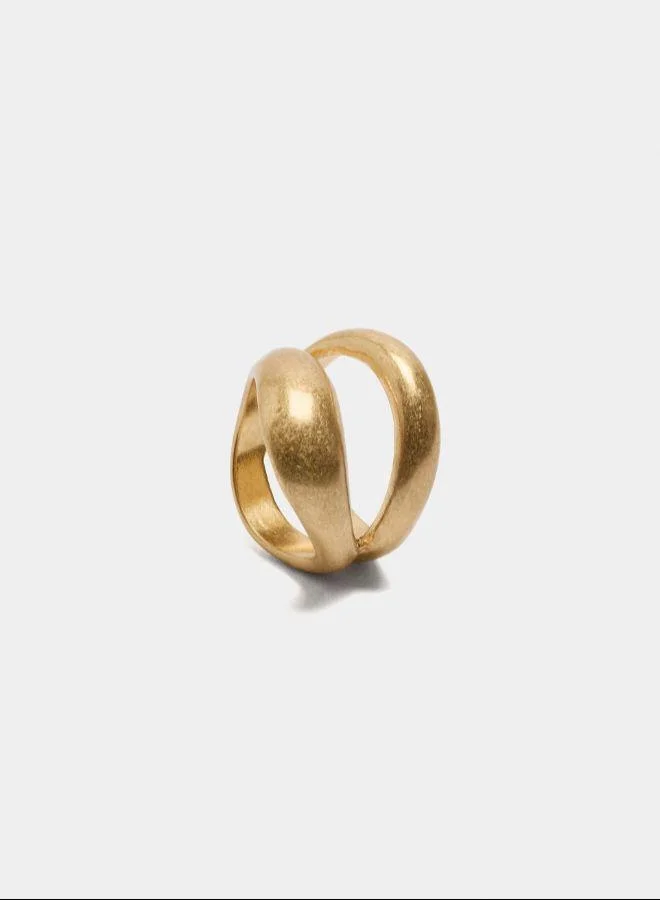 بارفوا حلقة مزدوجة مع موجة ذهبية