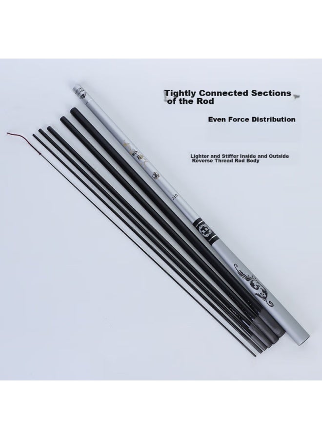 Bear fire Xionghuoyu Fishing Rod, 2.4m Short Section, Stream Rod, Carbon Fiber Fishing Pole, Hand Rod, Children's Fishing Rod, Portable, Light And Hard, White Strip Rod  - Image 4