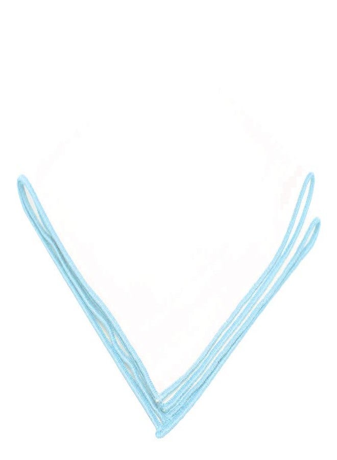 Flairs New York Gentleman's Essentials Weekend Casual White Pocket Square (Pocket Square Only, White/Azure Blue) - Image 1