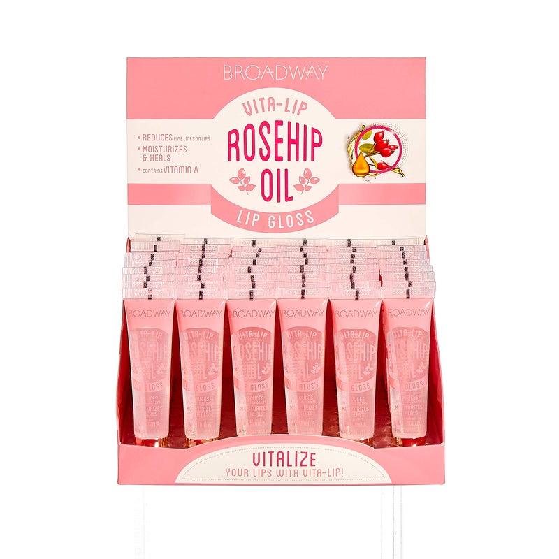 Ruby Kisses Broadway VitaLip Clear Lip Gloss Rosehip Oil 48 Pack UltraHydrating  Soothing Formula with Vitamin Oils HighShine NonSticky Finish Healing Glossy Lip Balm With Vitamin A