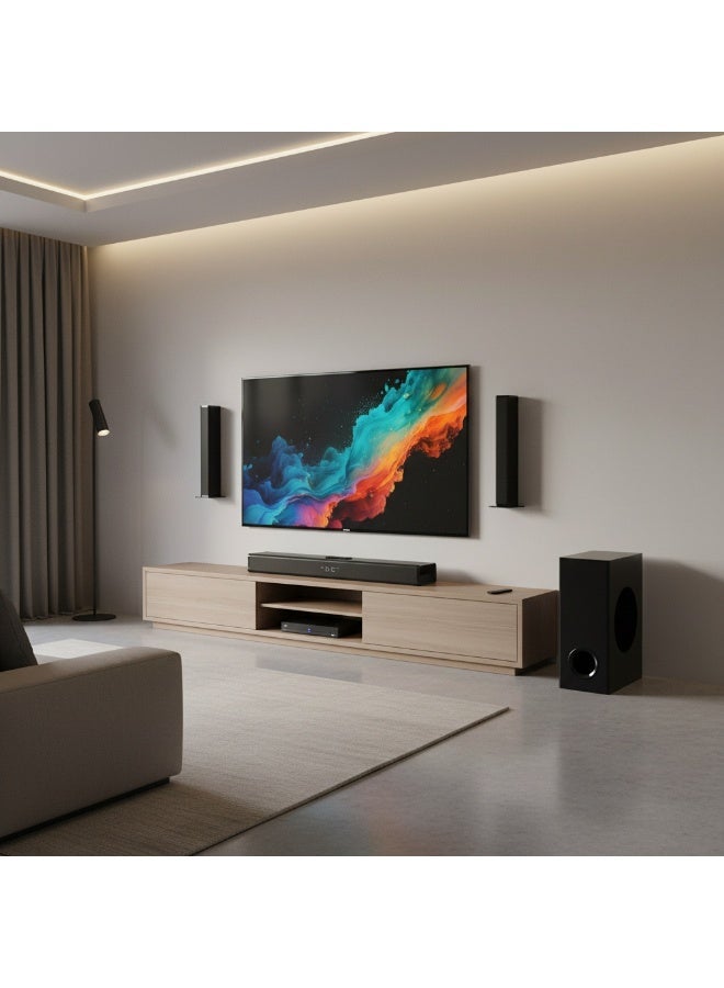 WALALLA 3 in 1 Detachable TV Soundbar with Subwoofer 80W, Home Theater Speaker with Deep Bass and Stereo Surround Sound, Bluetooth 5.3, HDMI ARC, Optical, AUX and USB,Remote Control, Black - Image 3