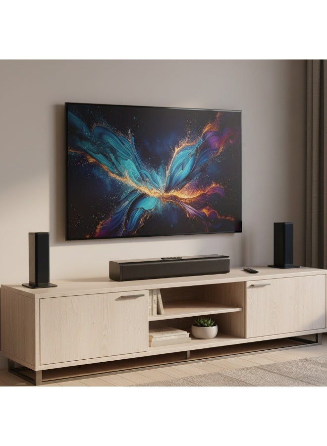 WALALLA 3 in 1 Detachable TV Soundbar with Subwoofer 80W, Home Theater Speaker with Deep Bass and Stereo Surround Sound, Bluetooth 5.3, HDMI ARC, Optical, AUX and USB,Remote Control, Black - Image 2