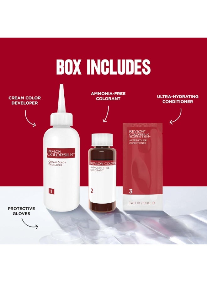 ريفلون صبغة شعر ريفلون كولور سيلك الدائمة للنساء، لون شعر مثالي في المنزل مع تغطية 100% للشعر الرمادي، برو كيراتين وخالي من الأمونيا، لون يدوم حتى 8 أسابيع، درجة اللون - بني ذهبي فاتح 5 جرام (عبوة من قطعة واحدة) - Image 2