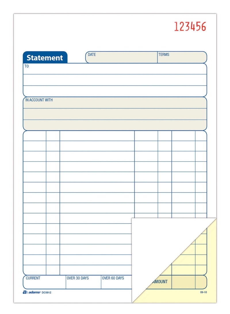 ADAMS Tops Adams Statement Book, 2-Part Carbonless, White/Canary, 5-9/16 x 8-7/16 Inches, 50 Sets, 3/Pack (DC5812-3) - Image 4