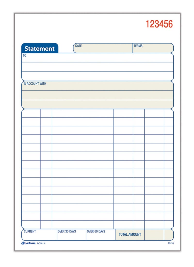 ADAMS Tops Adams Statement Book, 2-Part Carbonless, White/Canary, 5-9/16 x 8-7/16 Inches, 50 Sets, 3/Pack (DC5812-3) - Image 1