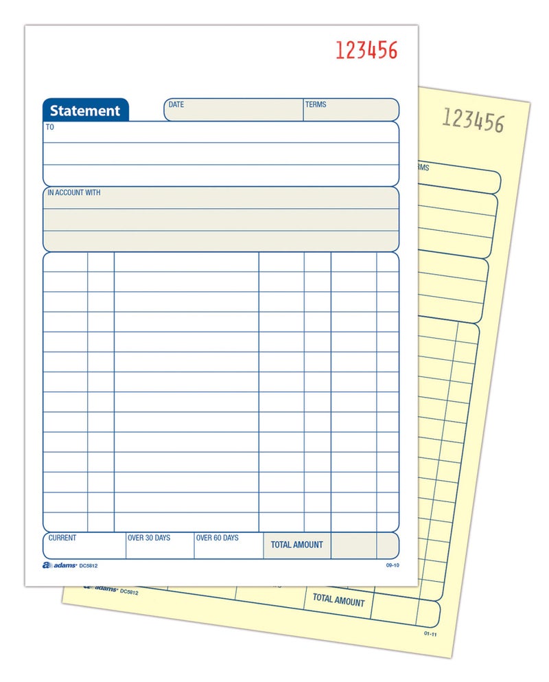 ADAMS Tops Adams Statement Book, 2-Part Carbonless, White/Canary, 5-9/16 x 8-7/16 Inches, 50 Sets, 3/Pack (DC5812-3) - Image 3
