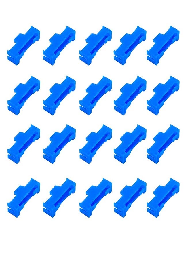 URIMPAVIDO 20 قطعة مشبك قفل كابل سيرفو، مشبك توصيل كابل تمديد سيرفو، قفل سلك توصيل لقطع غيار نماذج الطائرات والسيارات والقوارب التي تعمل بالتحكم عن بعد (أزرق) - Image 1