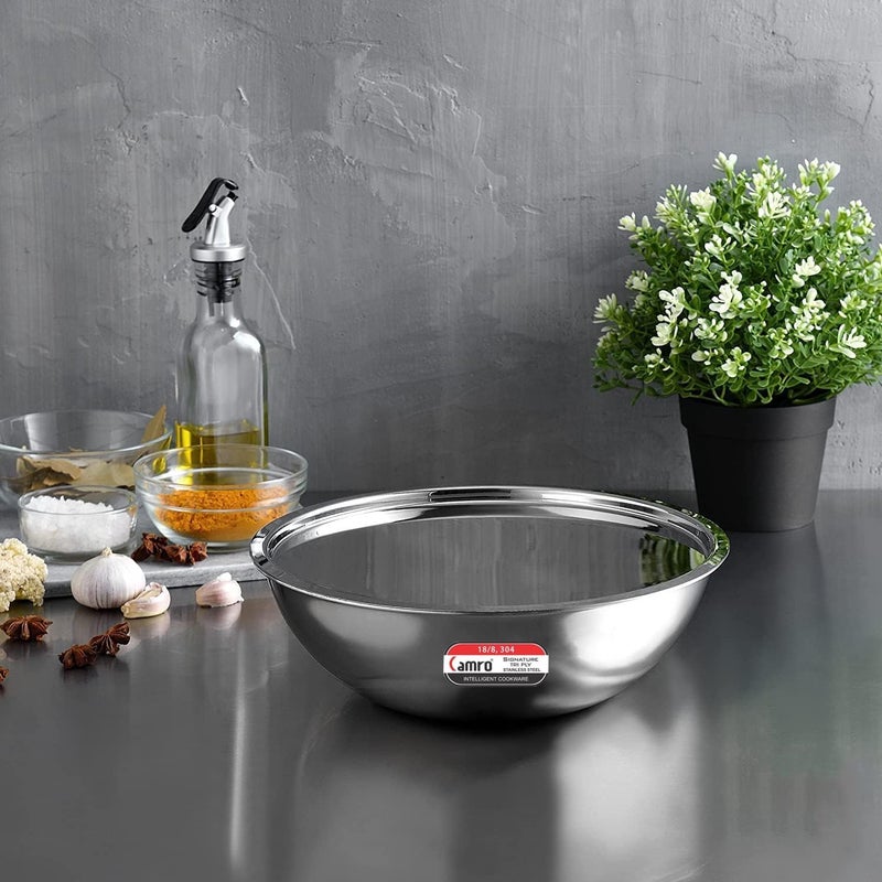 Camro Triply Artisian Tasla with Lid (1.8 Liters, 22 Cm) with Steel Lid | Stainless Steel Induction Friendly | 3-Layer Body, Dishwasher Safe | 15+Years of Innovation and Quality - Image 4