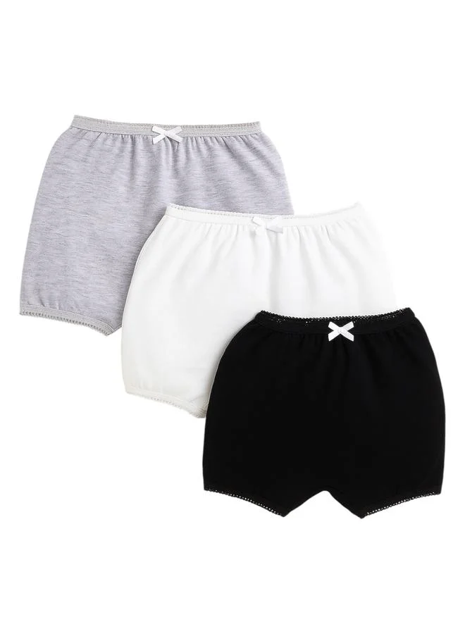 victor and jane Victor And Jane Pack of 3 - Girls Solid Bloomers with Bow Detail