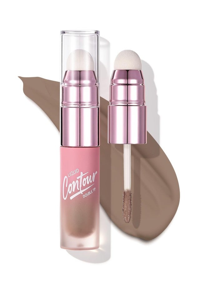 U-Shinein Liquid Contour Stick Grey Contour with Blending Sponge for medium to deep skin tones, Long Lasting Cream Bronzer Blendable Lightweight 3# COLD GRAY - Image 1