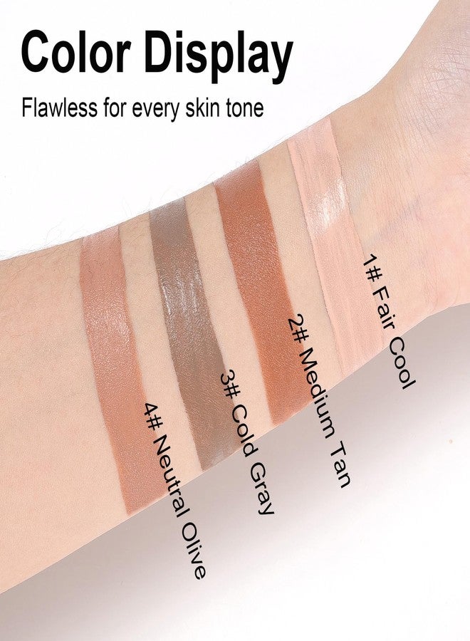 U-Shinein Liquid Contour Stick Grey Contour with Blending Sponge for medium to deep skin tones, Long Lasting Cream Bronzer Blendable Lightweight 3# COLD GRAY - Image 4
