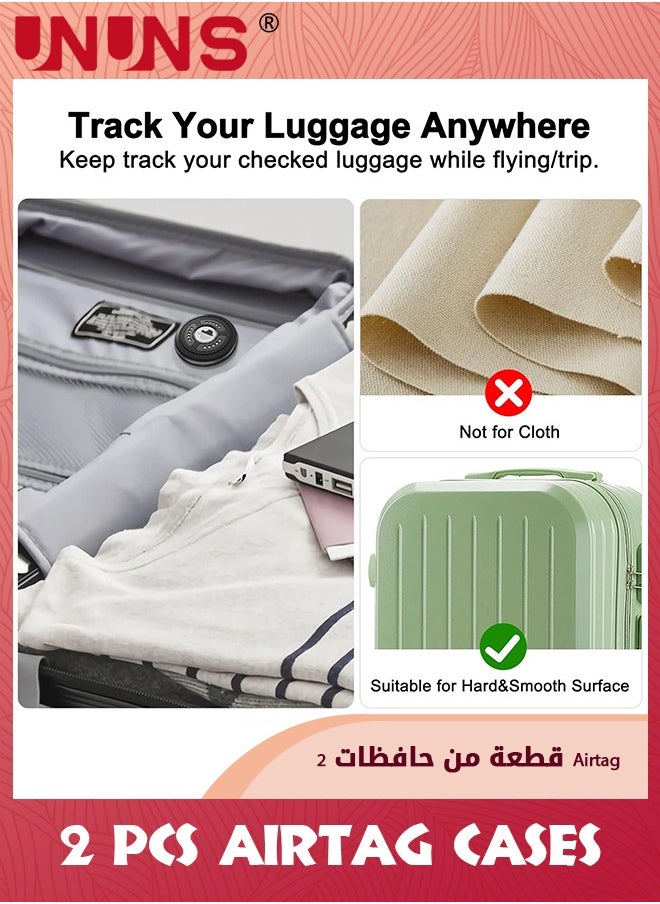 UNUNS عبوتان من غطاء حافظة AirTag، ملصق Airtag مقاوم للماء IPX8 على حامل لاصق مع ملصق لاصق، حماية لكامل الجسم، ملصق تعقب واقٍ مضاد للخدش للسيارات والدراجات والأمتعة  - Image 5