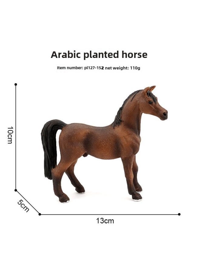Solid Simulation Animal Model Horse Horse Horse Horse Horse Black Horse Horse Children's Cognitive Toys Animal Model Horse Ornaments-Color:Hanover Stallion 127-152  - Image 1