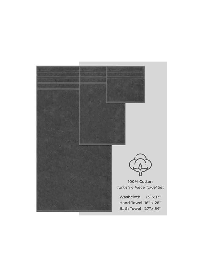 The Bros Towel Set, 2 Bath Towels 2 Hand Towels 2 Washcloths Super Soft and Absorbent 100% Turkish Cotton Towels for Bathroom and Kitchen Shower Towel Dark Grey - Image 4