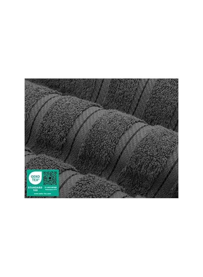 The Bros Towel Set, 2 Bath Towels 2 Hand Towels 2 Washcloths Super Soft and Absorbent 100% Turkish Cotton Towels for Bathroom and Kitchen Shower Towel Dark Grey - Image 3